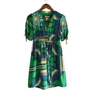 moulinette soeurs green dress anthropologie Moulinette Soeurs Sun Dress green Floral Print Sz 0